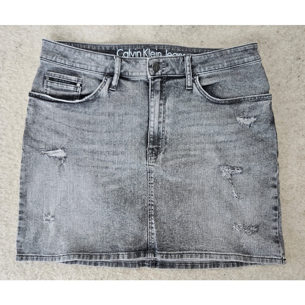 Calvin Klein Jeans Black Stretch Denim Mini Skirt Size 31 (10/12)